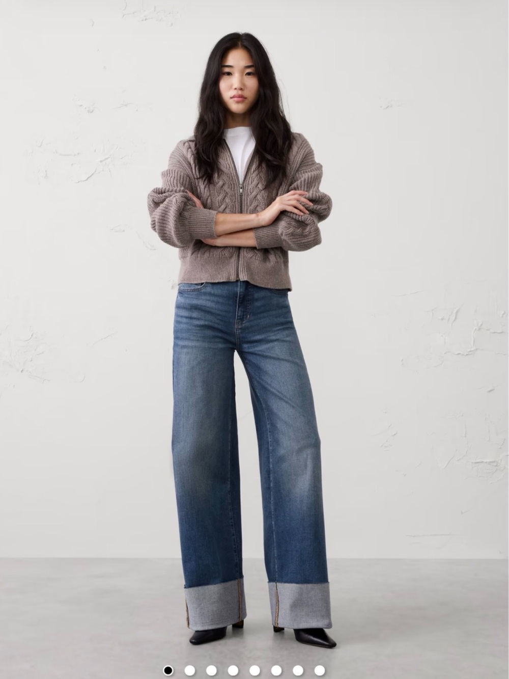 Banana Republic Factory | Wide Leg Cuffed Jeans - Size 30